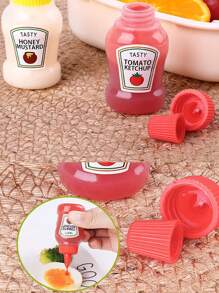 2入組組便攜式迷你醬容器，包括迷你番茄醬瓶、迷你調味瓶、蜂蜜芥末擠壓瓶 - 彩色 - 查看 5