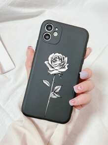 Étui de téléphone avec motif floral de rose esthétique pour pomme compatible avec iPhone 15/15 Plus/15 Pro/15 Pro max