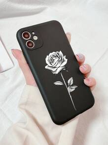 Étui de téléphone avec motif floral de rose esthétique pour pomme compatible avec iPhone 15/15 Plus/15 Pro/15 Pro max