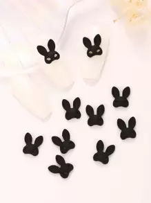 10 miếng/gói miếng dán trang trí móng tay DIY, mặt dây chuyền, đá quý, phụ kiện làm móng, móng tay - màu đen - Xem 3