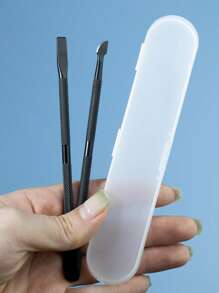 2pcs Nail Art Dead Skin Pusher,Nail Supplies,Nail Tools,Nail Art Tools,Back To School,Nails,Nail Tools For Press On Nails,Manicure Pedicure Tools - Black - View 2