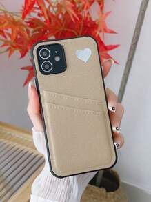 Ốp lưng điện thoại có khe cắm thẻ PU họa tiết trái tim - Rượu sâm banh - Xem 1