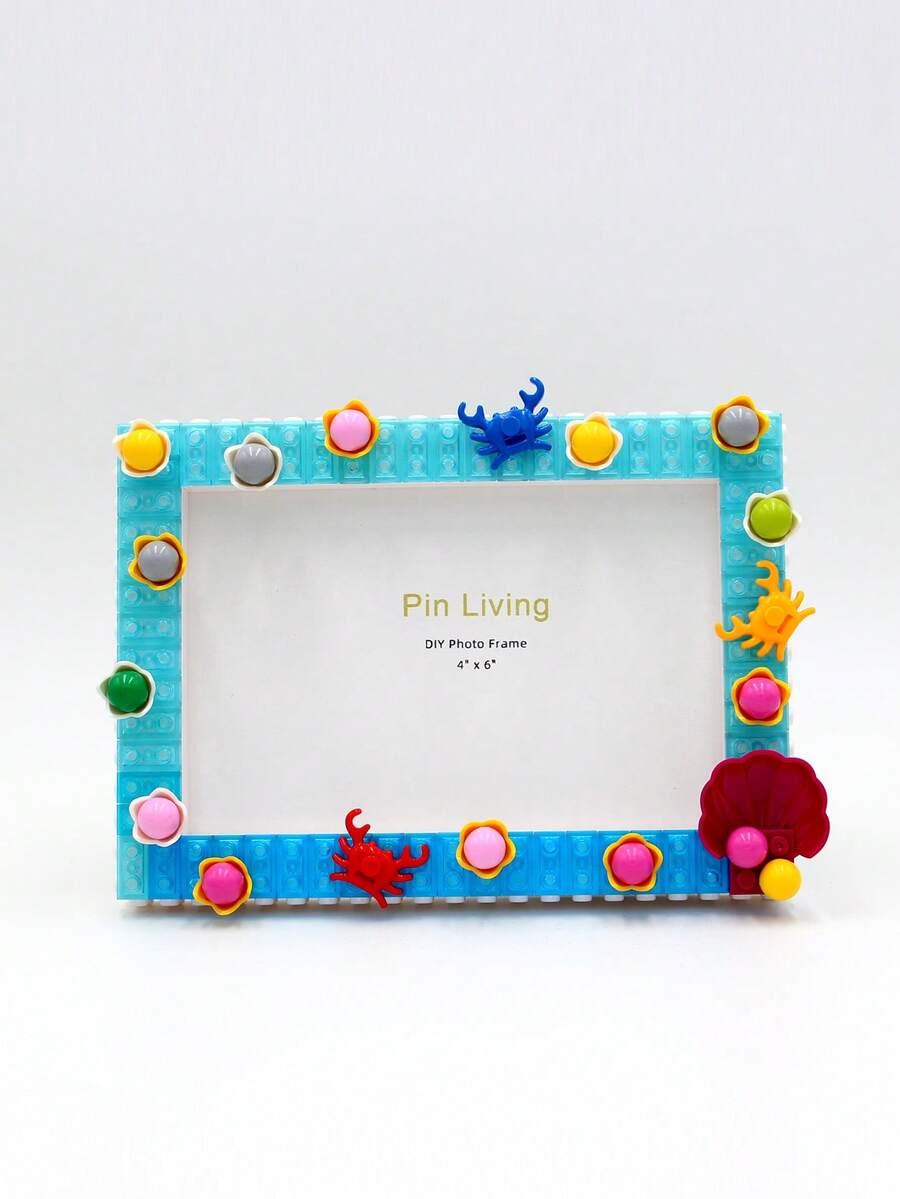 Pinliving 1pc ABS Photo Frame, Cartoon Crab Decor DIY Picture Frame For Kids - Burgundy - View 1