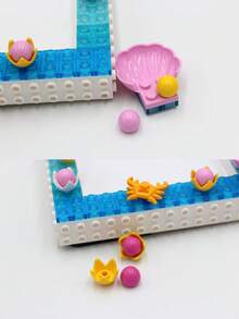 Pinliving 1pc ABS Photo Frame, Cartoon Crab Decor DIY Picture Frame For Kids - Burgundy - View 4