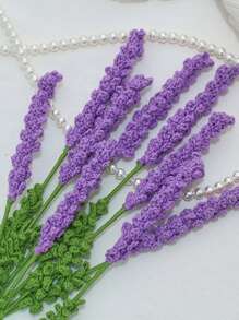 1pc Polyester Artificial Lavender, Fake Flower For Wedding, Home Decor - Purple - View 5