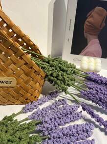 1pc Polyester Artificial Lavender, Fake Flower For Wedding, Home Decor - Purple - View 6