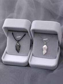 1 对多功能心形磁性情侣项链（无盒） - 彩色 - 查看 1