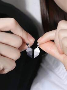 1 对多功能心形磁性情侣项链（无盒） - 彩色 - 查看 4