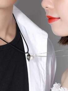 1 对多功能心形磁性情侣项链（无盒） - 彩色 - 查看 5