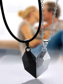 1 对多功能心形磁性情侣项链（无盒） - 彩色 - 查看 6