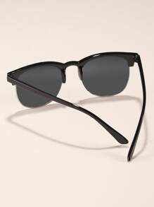 1pc Vintage Style Square Frame Half-Rim Fashion Glasses For Kids, Casual Outfit Accessory For Boys & Girls Age 14-16Y