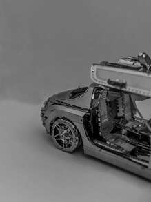 1入組不銹鋼裝飾物件汽車設計DIY家居模型玩具 - 銀色 - 查看 4