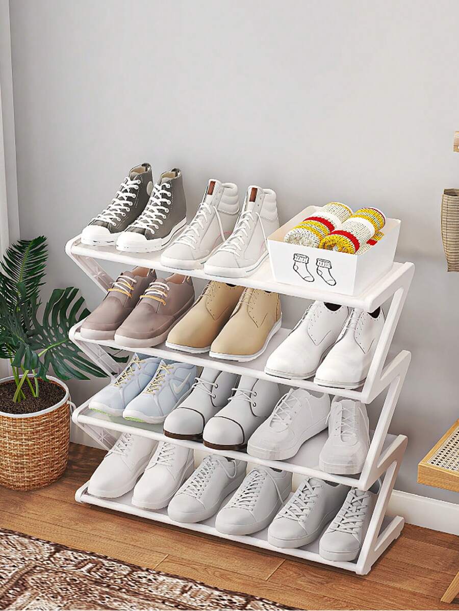 1 Pieza Estante De Almacenamiento Multifuncional Para Zapatos, Color Aleatorio, Fácil De Armar, Para Uso En Casa - Multicolor - Ver 1
