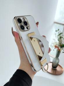 Vỏ điện thoại trơn có giá đỡ dây đeo cổ tay - trắng - Xem 1