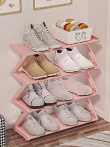 1 Pieza Estante De Almacenamiento Multifuncional Para Zapatos, Color Aleatorio, Fácil De Armar, Para Uso En Casa - Multicolor - Ver 4