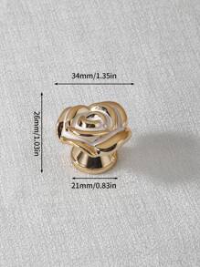 Núm ngăn kéo thiết kế hoa 1pc - Vàng - Xem 3