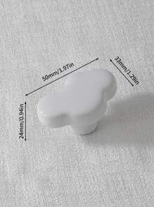 1pc Cloud Shaped Drawer Knob - White - View 3