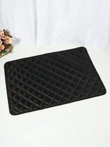 1pc Paw Print Pet Crate Mat For Dog And Cat For Sleeping - Black - View 2