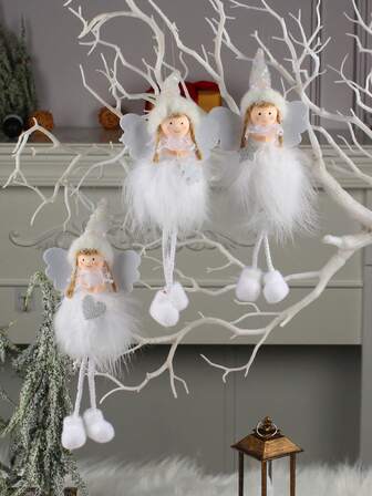 3入組天使設計掛飾、可愛節日裝飾、派對、禮物