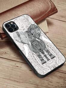 Vỏ điện thoại kính hoa văn con voi - Nhiều màu - Xem 2