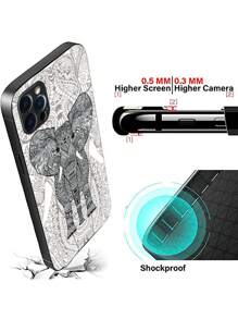 Vỏ điện thoại kính hoa văn con voi - Nhiều màu - Xem 3