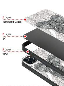 Vỏ điện thoại kính hoa văn con voi - Nhiều màu - Xem 5