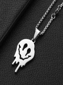 1 pieza Conjunto de collar y pulsera con colgante de fantasma, accesorios de moda para hombre