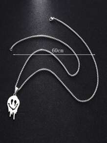 1 pieza Conjunto de collar y pulsera con colgante de fantasma, accesorios de moda para hombre