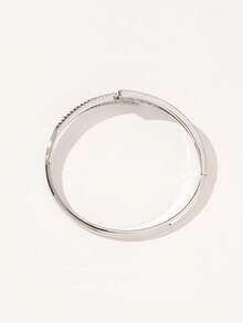 1 chiếc vòng tay bạc đính đá Zirconia tối giản, thời trang, thích hợp làm quà tặng hoặc đeo hàng ngày cho nữ. - Bạc - Xem 3