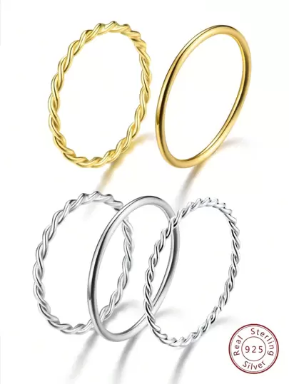 ESBERRY 1pc Thin Ring Thumb Ring For Women Sterling Silver Fine Jewelry Gift