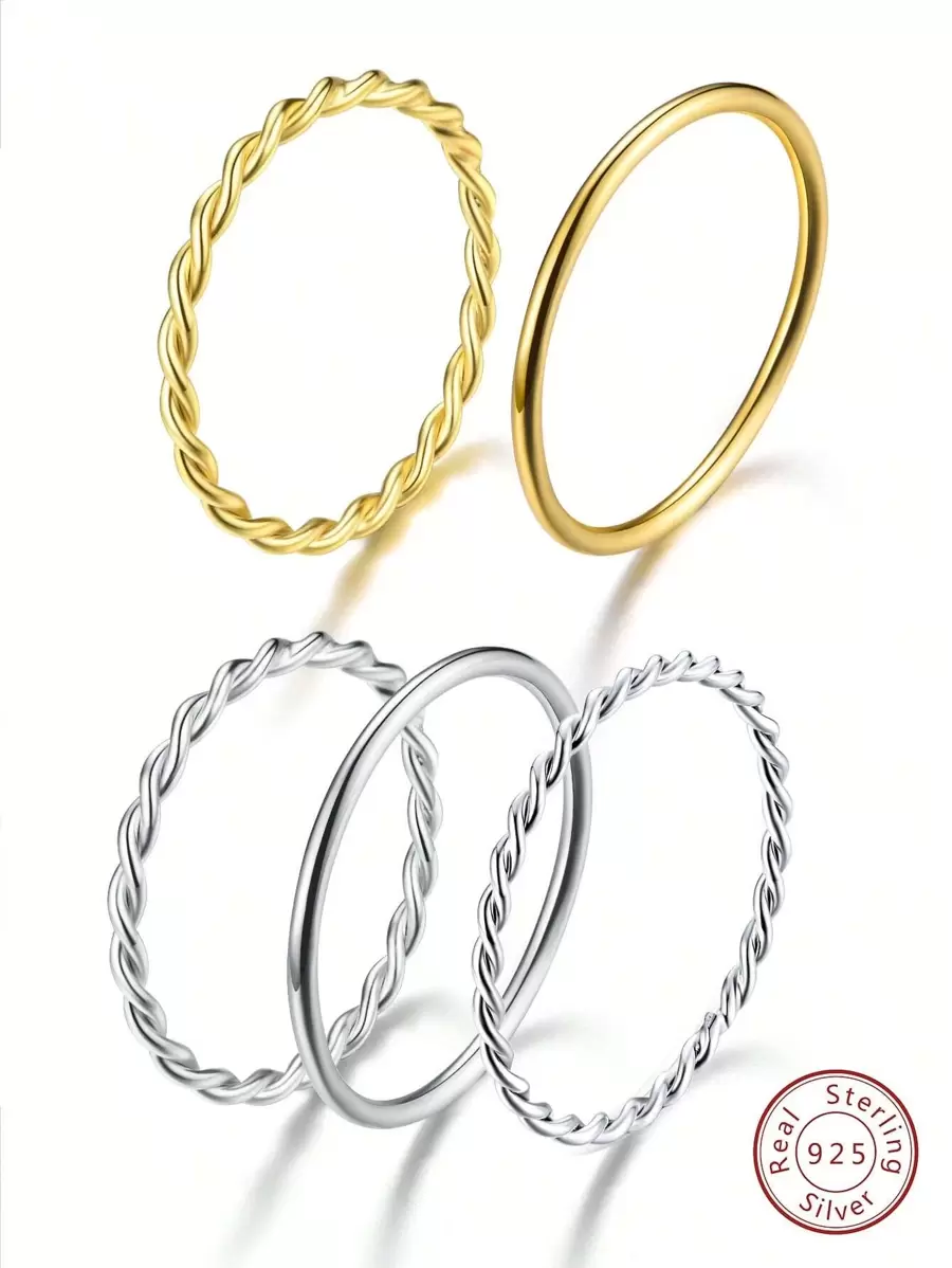 ESBERRY 1pc Thin Ring Thumb Ring For Women Sterling Silver Fine Jewelry Gift