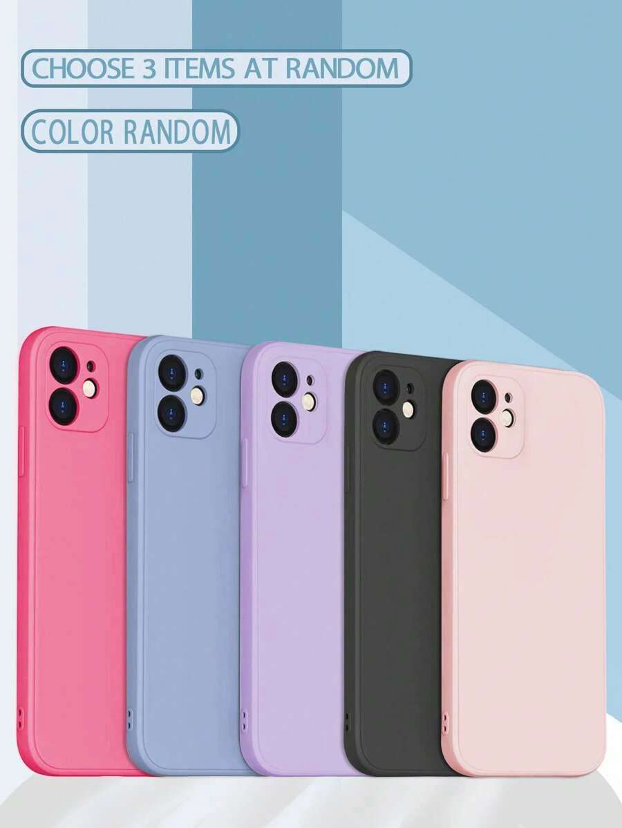Bộ 3 ốp lưng điện thoại màu hồng trơn, tương thích với iPhone 15/15Pro/15Plus/15Promax, phiên bản quốc tế, không phải phiên bản nội địa. - Nhiều màu - Xem 1