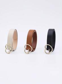 Thắt lưng thời trang khóa trái tim 1pc cho nữ - màu nâu - Xem 1