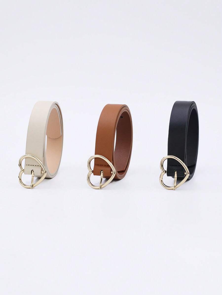 Thắt lưng thời trang khóa trái tim 1pc cho nữ - màu nâu - Xem 1