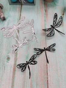 1入組蜻蜓形切割模具用於DIY極簡主義碳鋼設計蝕刻模板工藝模具 - 銀色 - 查看 1