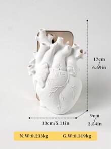 1入組心形器官設計裝飾工藝品創意樹脂裝飾品用於家居裝飾 - 彩色 - 查看 2