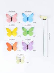 10pcs Butterfly Shaped Decorative Garden Stake - Multicolor - View 2
