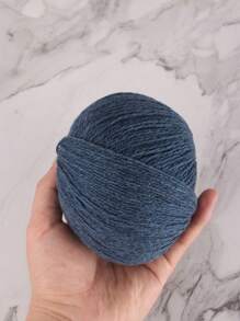 QJH 1入組灰藍色紗線素色鉤編紗線適用於毛衣、圍巾 - 霧霾藍 - 查看 3