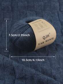 QJH 1入組灰藍色紗線素色鉤編紗線適用於毛衣、圍巾 - 霧霾藍 - 查看 4