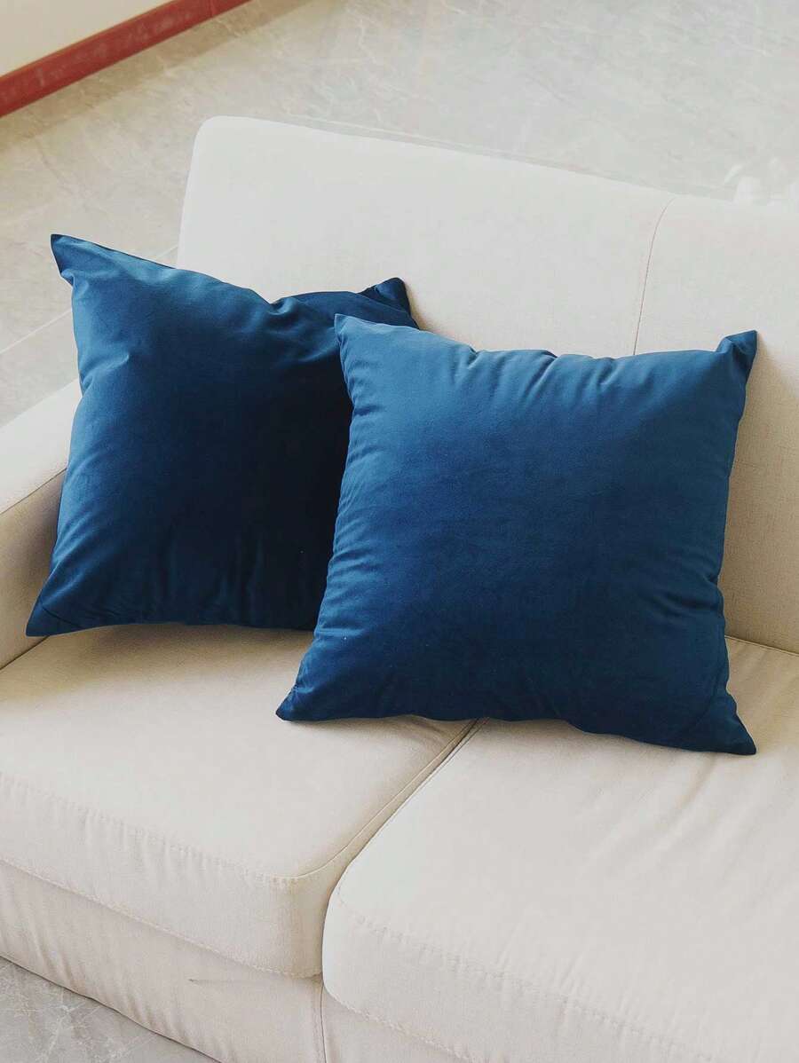 1 Chiếc Đồng Màu Đệm Mà Không Làm Đầy Đơn Giản Màu Xanh Đổ Xô Ném Gối Cho Ghế Sofa, Ghế Sofa - Màu xanh lam - Xem 1