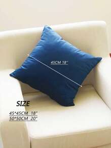 1 Chiếc Đồng Màu Đệm Mà Không Làm Đầy Đơn Giản Màu Xanh Đổ Xô Ném Gối Cho Ghế Sofa, Ghế Sofa - Màu xanh lam - Xem 2