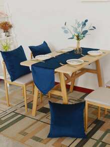 1 Chiếc Đồng Màu Đệm Mà Không Làm Đầy Đơn Giản Màu Xanh Đổ Xô Ném Gối Cho Ghế Sofa, Ghế Sofa - Màu xanh lam - Xem 5