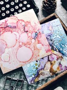 12 piezas Papel material con estampado de mármol - Multicolor - Ver 2