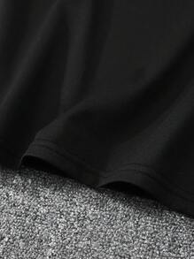 Manfinity LEGND Camiseta gráfica holgada y casual con letra para hombre, verano - Negro - Ver 4