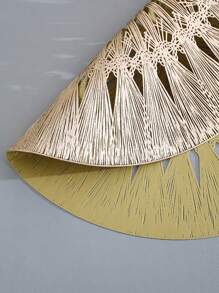 4 cái Tấm lót vải dệt theo phong cách tự nhiên đơn giản và thời trang có lỗ rỗng, cách nhiệt và chống nước, dùng cho nhà bếp gia đình, nhà hàng, khách sạn, trang trại, gia đình, lễ hội, đám cưới, tiệc tùng, sinh nhật, trang trí bàn và bình hoa, thảm phương Tây - Vàng - Xem 5