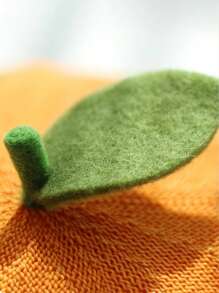 1入組女式可愛豆芽畫家帽，果橙色透氣貝雷帽非常適合旅行、聚會、禮物和日常穿著 - 橘色 - 查看 6