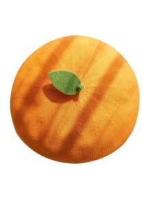 1入組女式可愛豆芽畫家帽，果橙色透氣貝雷帽非常適合旅行、聚會、禮物和日常穿著 - 橘色 - 查看 7