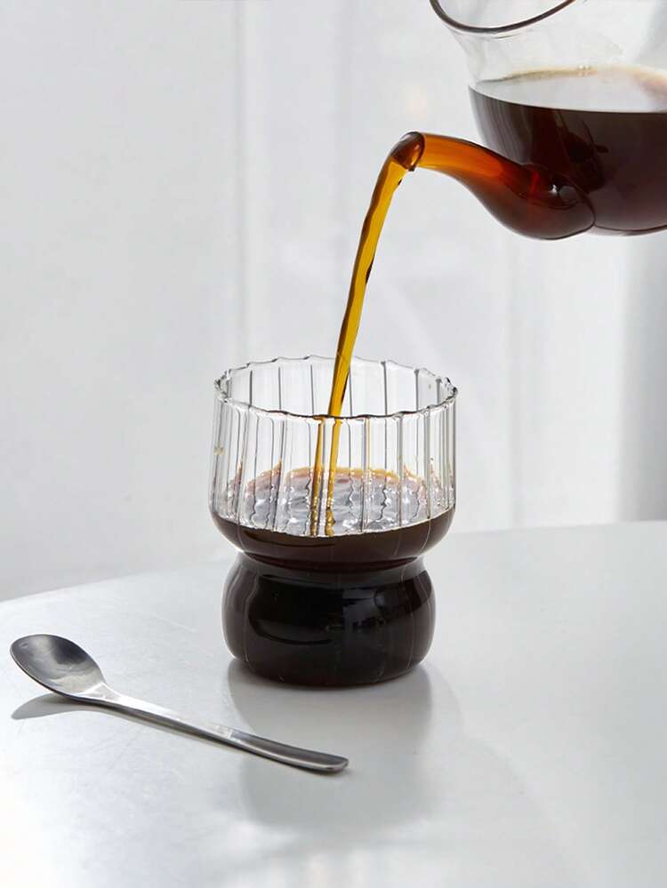 1pc Clear Coffee Cup, Simple Clear Glass Coffee Cup For Dinner Table