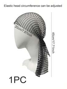 1pc Women Rhinestone Decor Glamorous Hat, For Party - Black - View 2