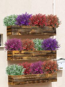 1pc Artificial Plant, Simple Plastic Fake Plant For Indoor And Outdoor - Green - View 6